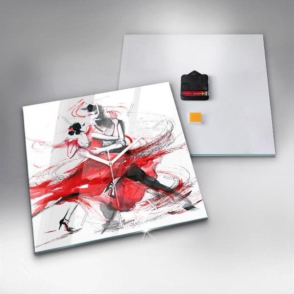 Wanduhr quadratisch Tanzendes Paar