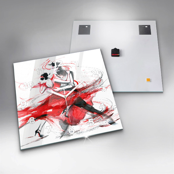 Wanduhr quadratisch Tanzendes Paar