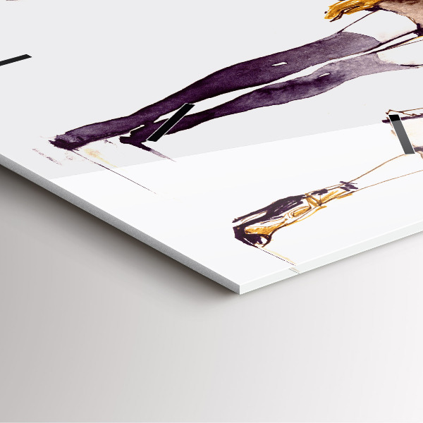 Wanduhr quadratisch Frau und Mann