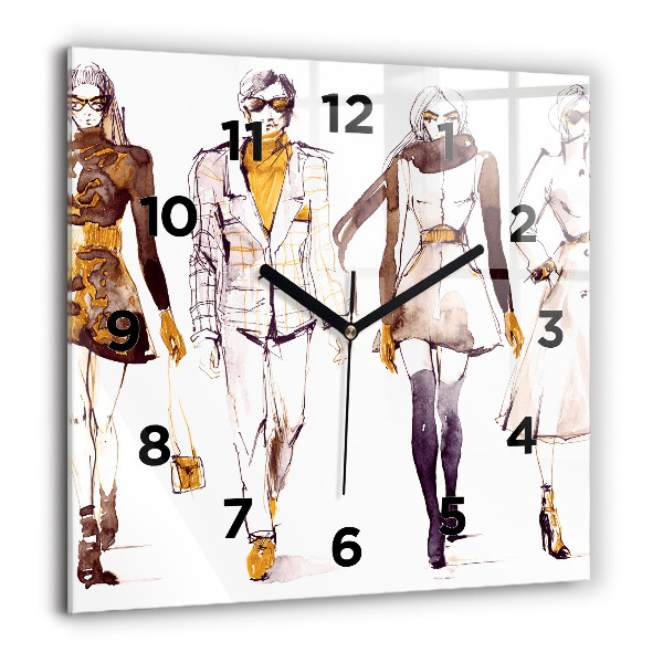 Wanduhr quadratisch Frau und Mann