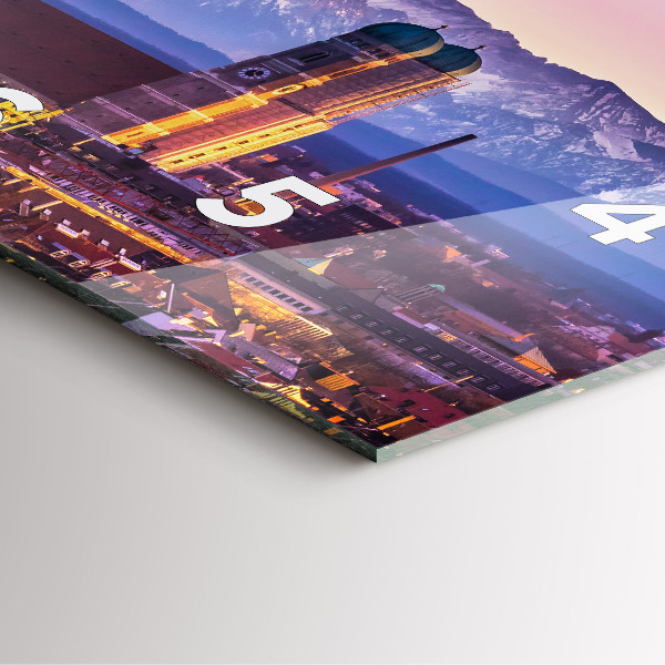 Wanduhr quadratisch mit motiv Deutsche Alpen München