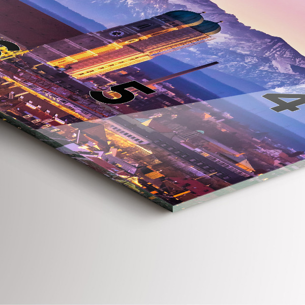 Wanduhr quadratisch mit motiv Deutsche Alpen München