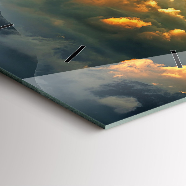 Wanduhr quadratisch Ballonfahrt in den Wolken