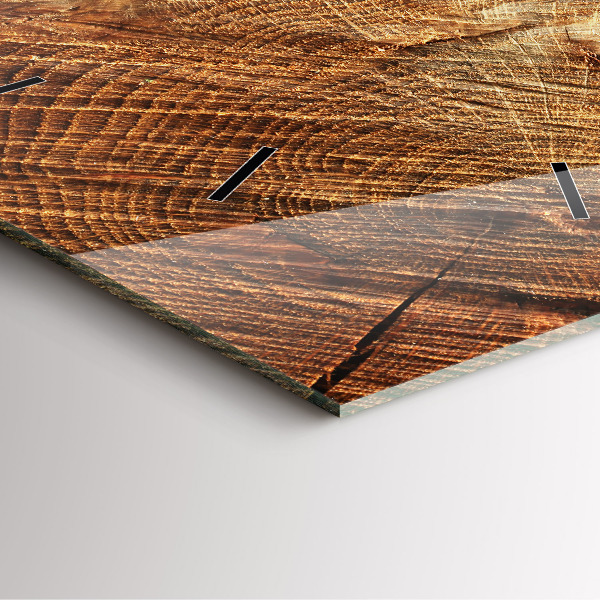 Wanduhr modern quadratisch Alter Baumstamm