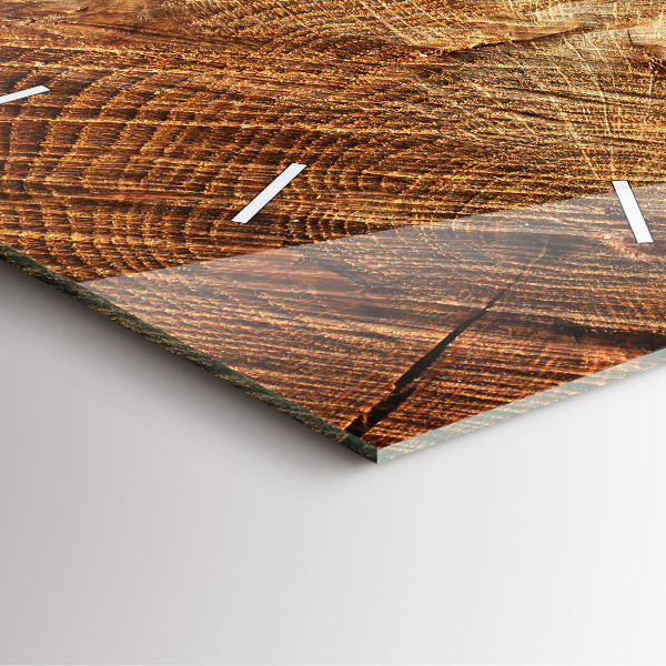 Wanduhr modern quadratisch Alter Baumstamm