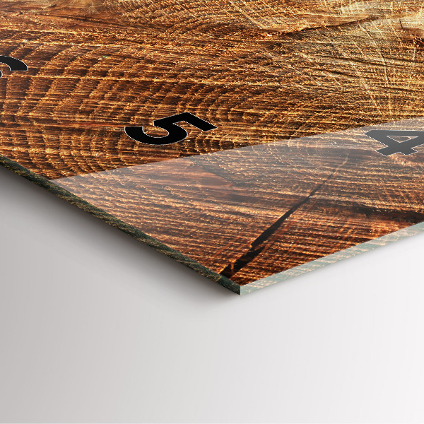 Wanduhr modern quadratisch Alter Baumstamm