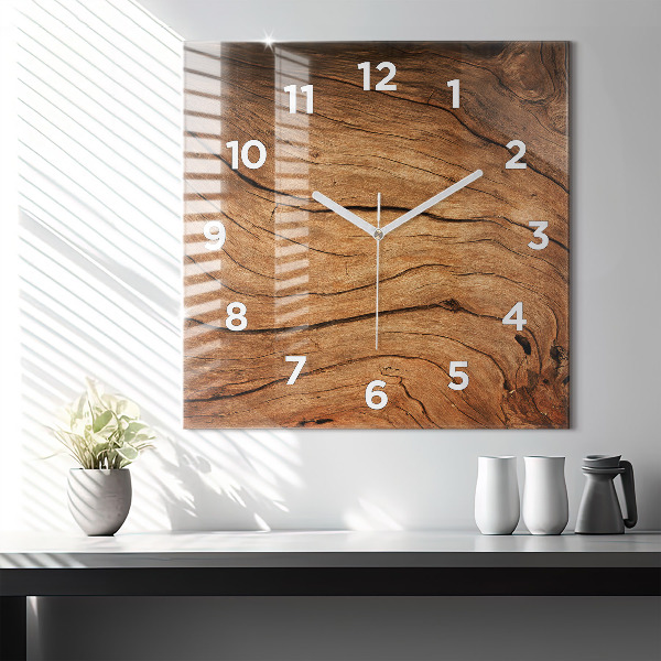 Wanduhr quadratisch mit motiv Altes Holz