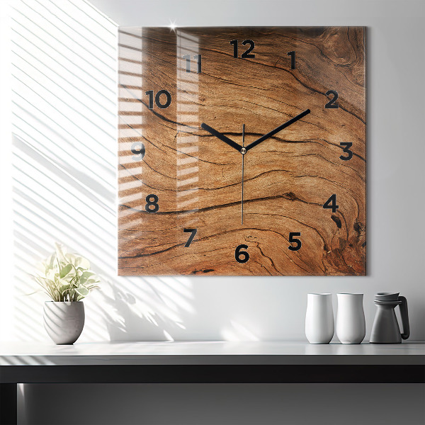 Wanduhr quadratisch mit motiv Altes Holz