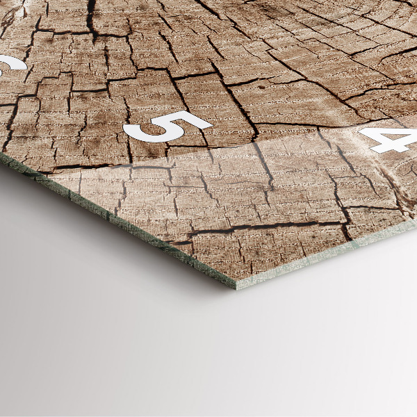 Wanduhr quadratisch Alter Holzstamm