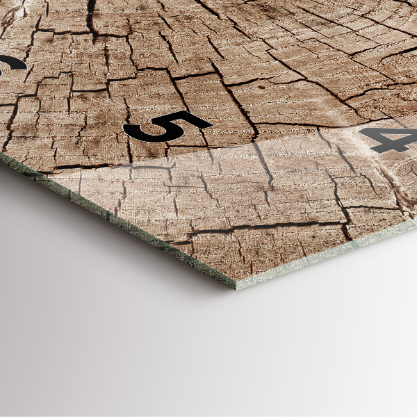 Wanduhr quadratisch Alter Holzstamm