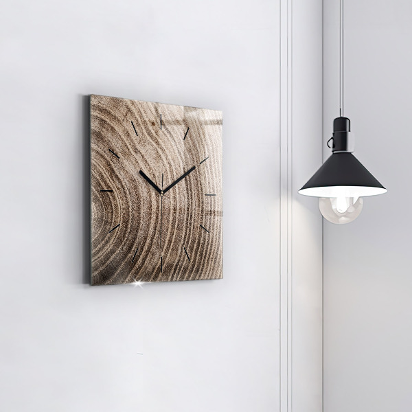 Wanduhr quadratisch Baumstamm