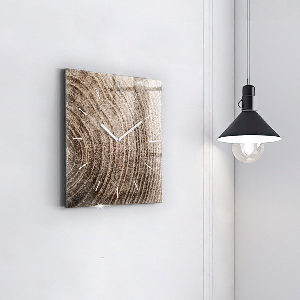 Wanduhr quadratisch Baumstamm