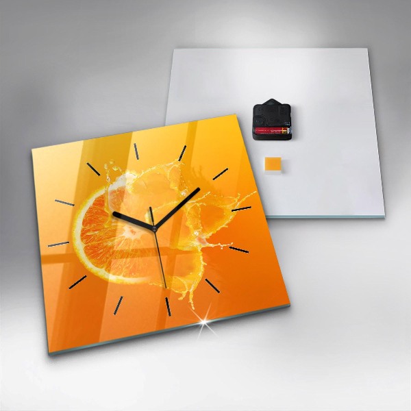 Wanduhr quadratisch Orange