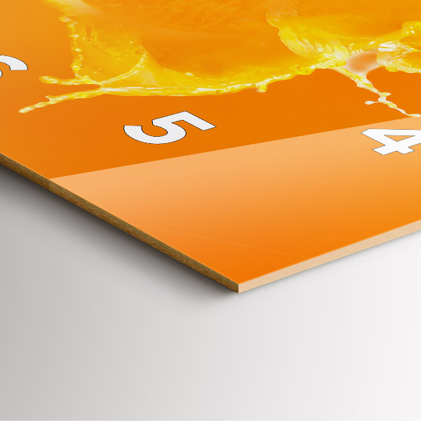 Wanduhr quadratisch Orange