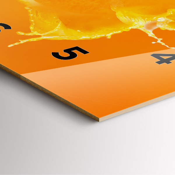 Wanduhr quadratisch Orange