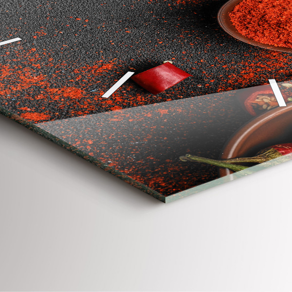 Wanduhr quadratisch Rote Paprika