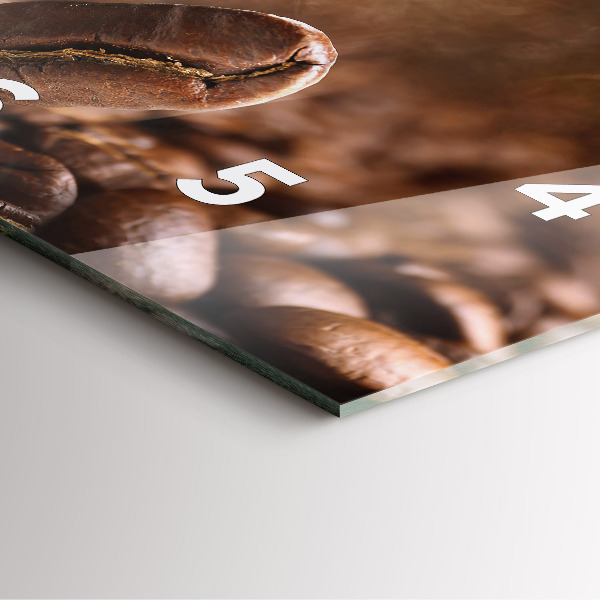 Wanduhr modern quadratisch Kaffeebohnen