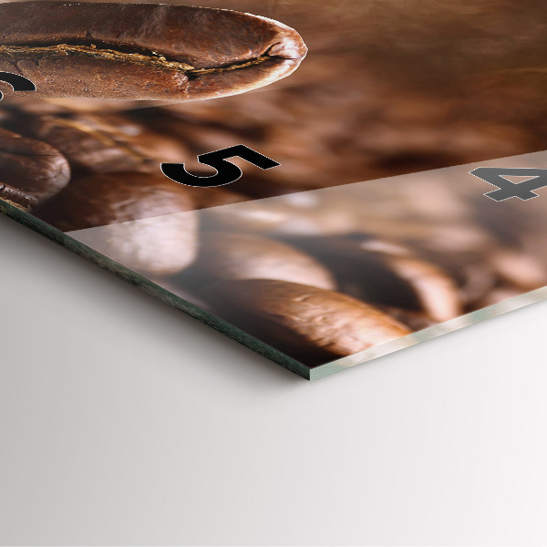 Wanduhr modern quadratisch Kaffeebohnen