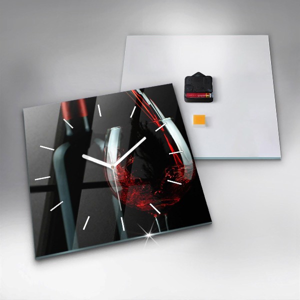 Wanduhr quadratisch mit motiv Weinflasche