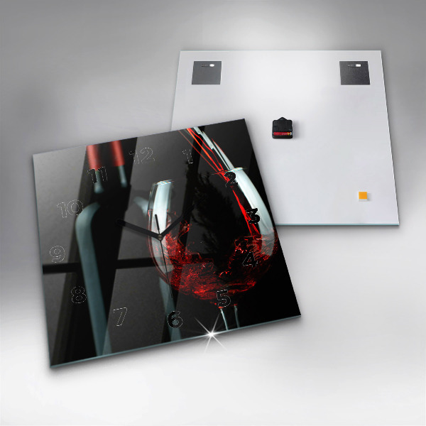 Wanduhr quadratisch mit motiv Weinflasche
