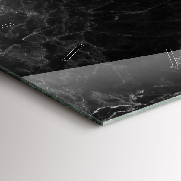 Wanduhr quadratisch Dunkler Marmor