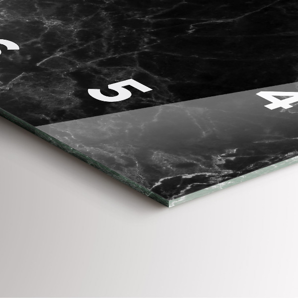 Wanduhr quadratisch Dunkler Marmor