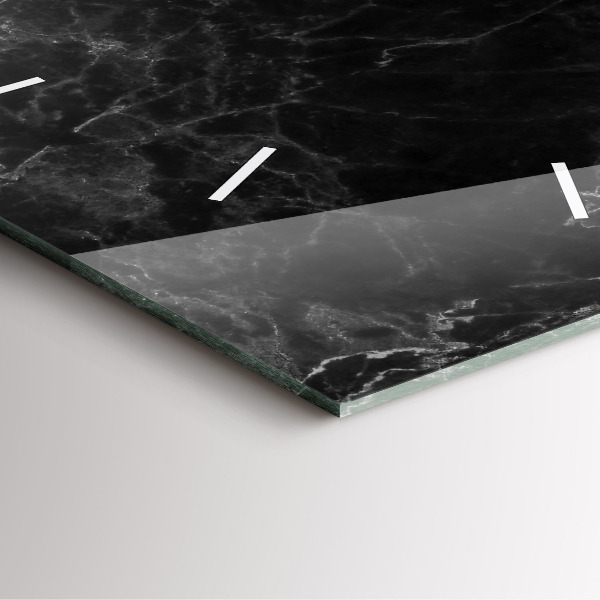 Wanduhr quadratisch Dunkler Marmor