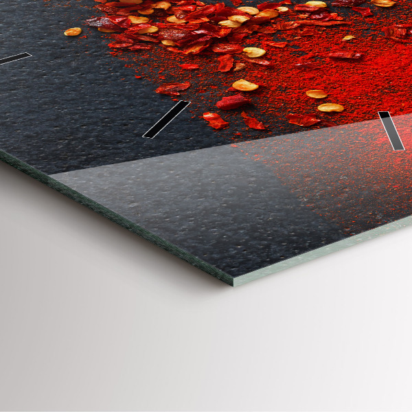 Wanduhr quadratisch mit motiv Roter Pfeffer als Gewürz