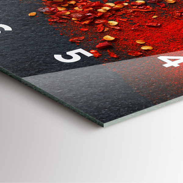 Wanduhr quadratisch mit motiv Roter Pfeffer als Gewürz