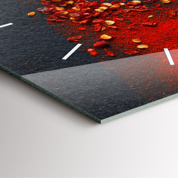 Wanduhr quadratisch mit motiv Roter Pfeffer als Gewürz