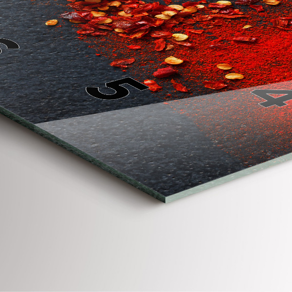 Wanduhr quadratisch mit motiv Roter Pfeffer als Gewürz