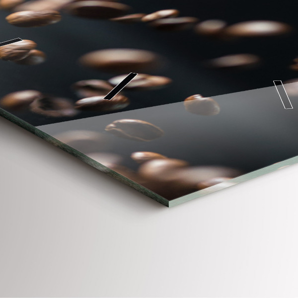 Wanduhr modern quadratisch Kaffeebohnen