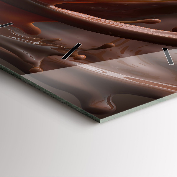 Wanduhr modern quadratisch Kakao