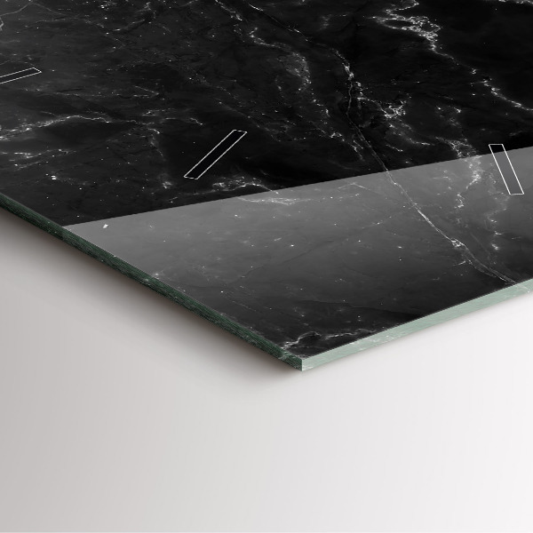 Wanduhr modern quadratisch Schwarze Murmel