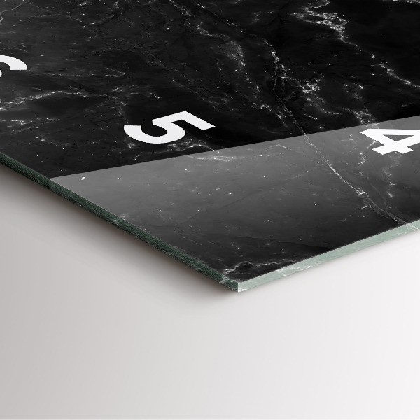 Wanduhr modern quadratisch Schwarze Murmel