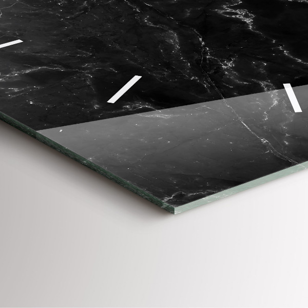 Wanduhr modern quadratisch Schwarze Murmel