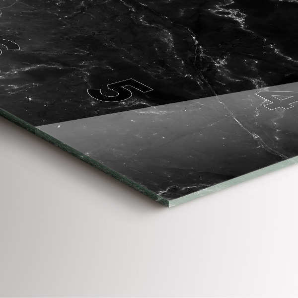 Wanduhr modern quadratisch Schwarze Murmel