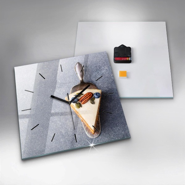 Wanduhr quadratisch mit motiv Ein Stück Kuchen