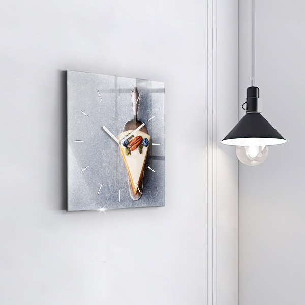 Wanduhr quadratisch mit motiv Ein Stück Kuchen