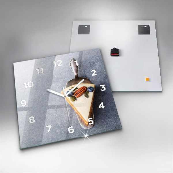 Wanduhr quadratisch mit motiv Ein Stück Kuchen