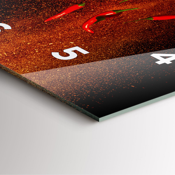 Wanduhr quadratisch mit motiv Chili-Schoten