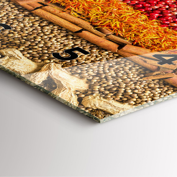 Wanduhr modern quadratisch Reihen von Gewürzen