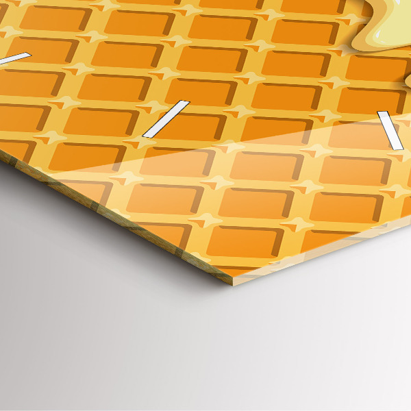 Wanduhr quadratisch mit motiv Waffel und Eiscreme