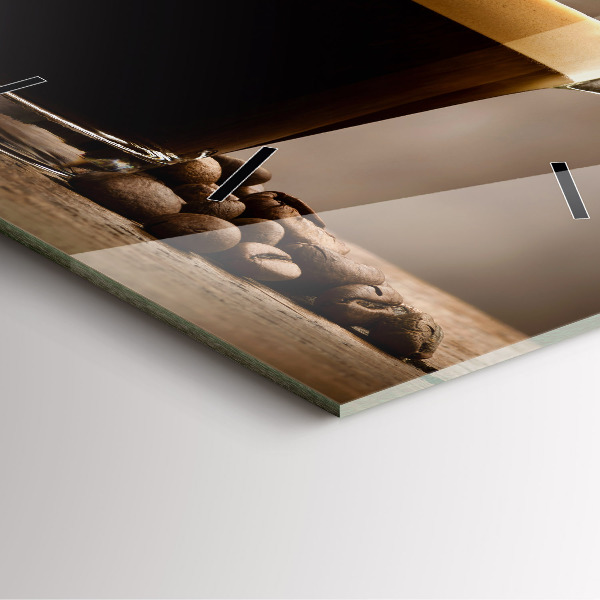 Wanduhr modern quadratisch Becher mit Kaffee