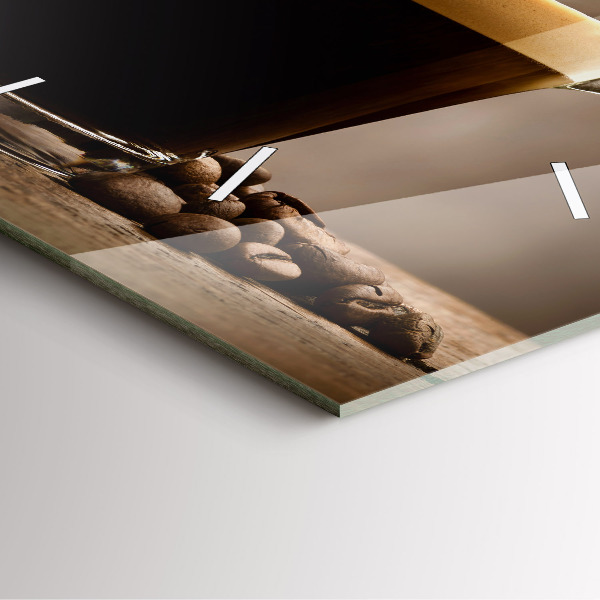 Wanduhr modern quadratisch Becher mit Kaffee