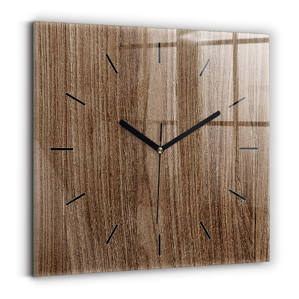 Wanduhr quadratisch mit motiv Dunkles Holz