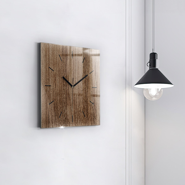Wanduhr quadratisch mit motiv Dunkles Holz
