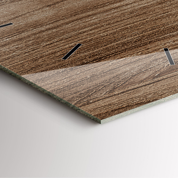 Wanduhr quadratisch mit motiv Dunkles Holz