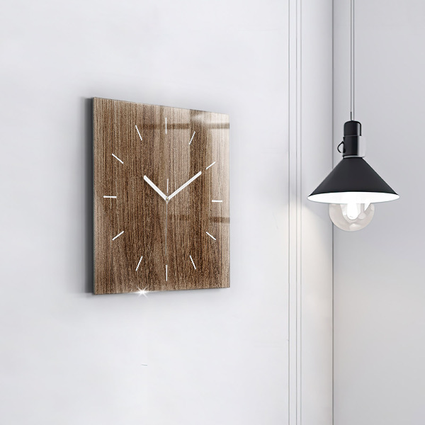 Wanduhr quadratisch mit motiv Dunkles Holz