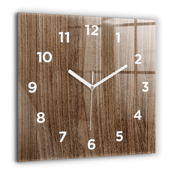 Wanduhr quadratisch mit motiv Dunkles Holz